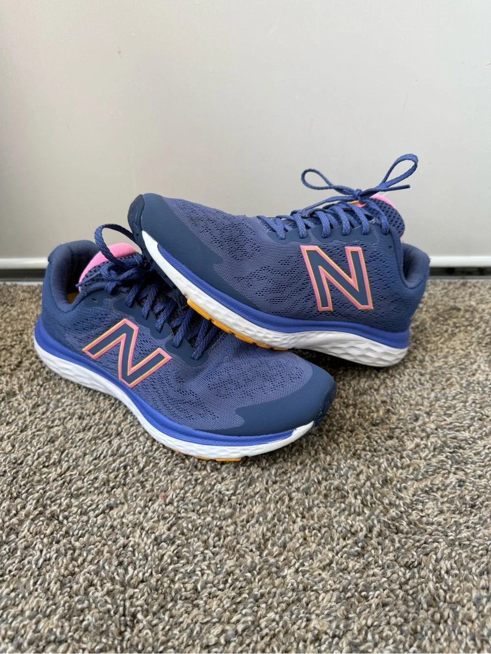 New Balance Women's Navy with Pink Accent Running Shoes